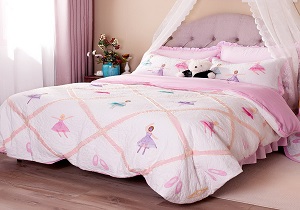 pink ballet girls' bedding set, pink ballet girls' comforter set