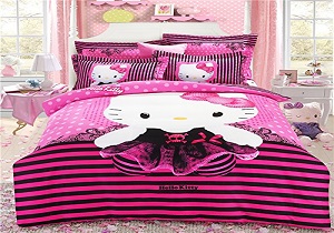 pink hello kitty girls' bedding set, girls' comforter set