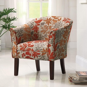 Floral Barrel Back Accent Chair Bedroom Accessories