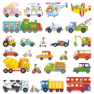 Decowall, DW-1405, The Transport peel & stick Nursery wall decals stickers ac14