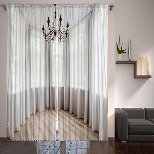 Digital Graphic Print Elegant Balcony Designer's Collection Window Curtain 2 Panel 108"x90" 4932 Exclusive Design Ac10