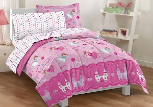 pink girls' bedding set, pink girls' comforter set