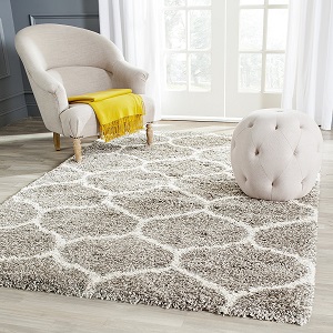 Safavieh Hudson Shag Collection SGH280B Grey and Ivory Area Rug, 5 feet 1 inches by 7 feet 6 inches (5'1" x 7'6") ac25