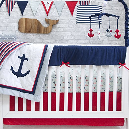 red white blue baby bedding