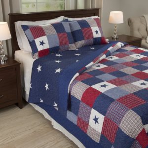 red white blue bedding quilt set