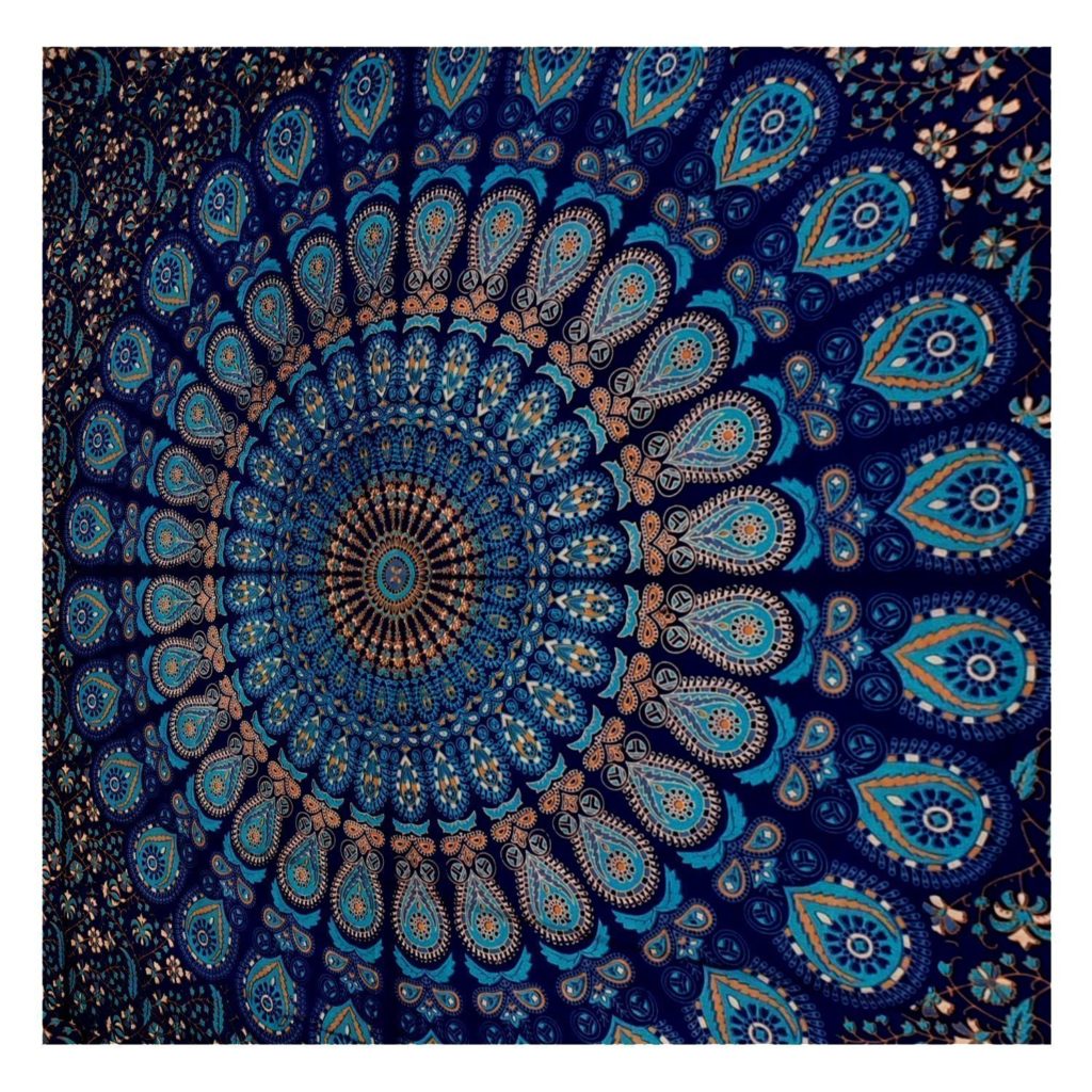 Blue Tapestry Wall Hanging Mandala Tapestries Indian Cotton Bedspread Picnic Bedsheet Blanket Wall Art Hippie Tapestry