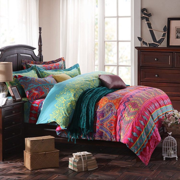 Boho Chic Bedding, Bohemian Style Bedding Sets, Morocco Bedding, American Country Style Bedding, Boho Style Bedding, Boho Duvet Cover, Boho King