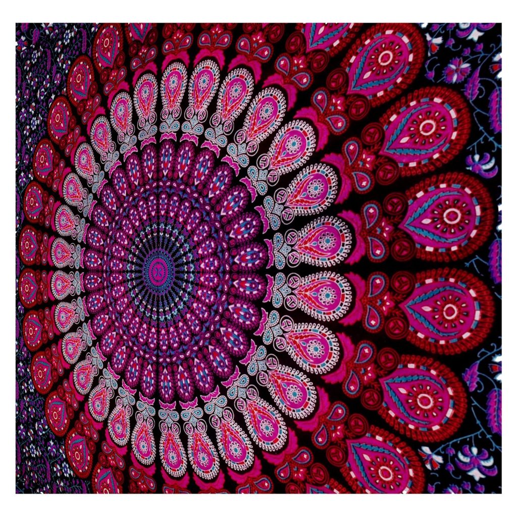 Mandala Tapestry Bohemian Wall Hanging, Psychedelic Wall Art, Dorm Décor Beach Throw, Indian Wall Tapestries Art - Boho Chic Bedding