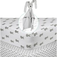 100% ORGANIC Cotton Fitted Best Organic Crib Sheets -3 pack- GOTS certified - fits Standard Crib and Toddler Mattresses 52x28x9''- Unisex