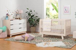 Babyletto Hudson 3-in-1 Convertible Crib with 6 Drawer Dresser, Washed natural