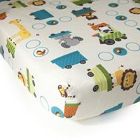 Bedtime Originals Crib Fitted Sheet, Choo Choo baby boy crib bedding