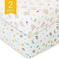 Best Crib Sheets for Baby - 2 Unisex Bedding Sheet Set - 100% Organic Fitted Jersey Cotton - Bed Mattress Cover - For Boys and Girls - Infant & Toddler