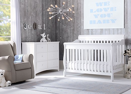 Delta Children Canton 4- in-1 Convertible Crib, Bianca,White - Best Cribs for Babies and Safest Crib on the Market