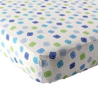 Luvable Friends Geometric Print Fitted Knit, Best Crib Sheets, Blue