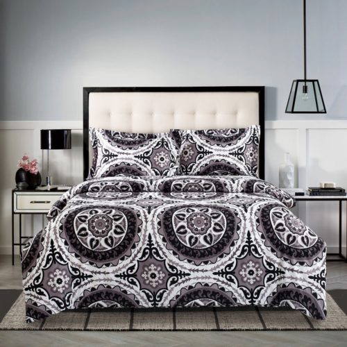 Boho Chic Bedding, 3 Piece Boho Chic Duvet Cover and Pillow Shams Bedding Set, Bohemian Boho Mandala, Soft Microfiber (King Size)