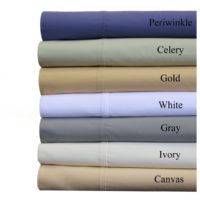 Abripedic Crispy Best Percale Sheets, 300-Thread-Count, 4PC Solid Sheet Set, 100percent Cotton, 22 Inch Super Deep Pocket, Queen at Lux Comfy Bedding