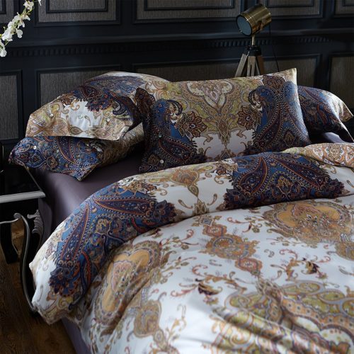 Boho Chic Bedding, Brandream Boho Paisley Print Luxury Duvet Quilt Cover 4pc Bedding Set Bohemian Damask Medallion 400TC Egyptian Cotton Sateen Full Size
