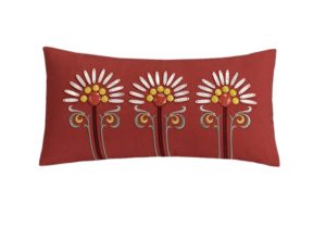 Echo Jaipur 9 by 18-Inch Polyester Fill Pillow, Red
