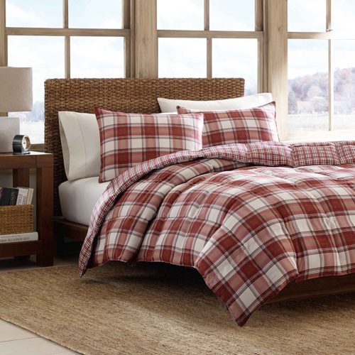 Eddie Bauer Edgewood Plaid Down Alternative Reversible Comforter Set, Full-Queen, Red - Best Rated Eddie Bauer Comforter Set
