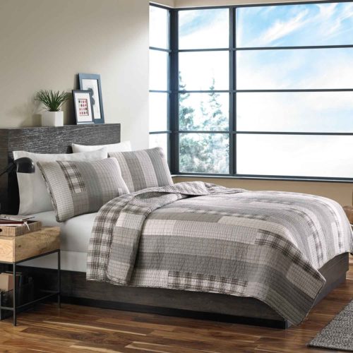 Eddie Bauer Fairview 3-Piece Cotton Reversible Quilt Set, Full-Queen
