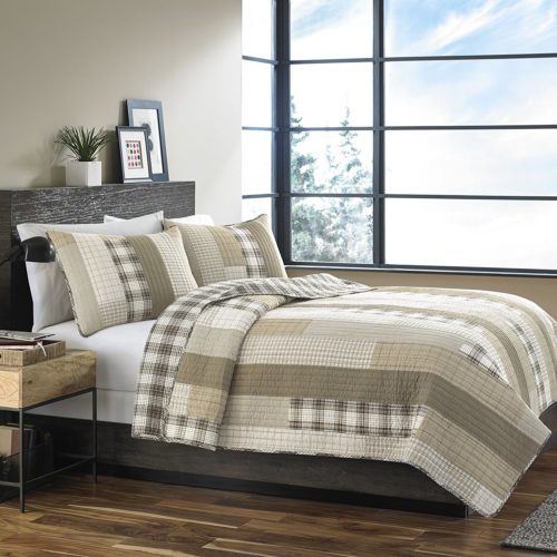 Eddie Bauer Fairview Cotton Quilt Set, King, Sand