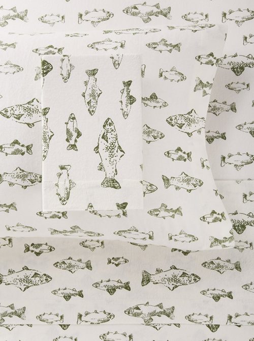Eddie Bauer School of Fish Flannel Sheet Set Twin Size