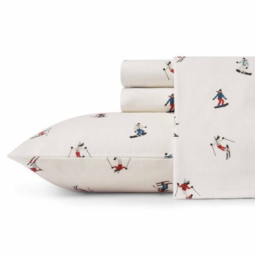 Eddie Bauer Ski Slope Twin Size Flannel Sheet Set, Twin, Multi