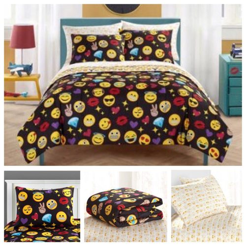 Emoji Girls Complete 7 Piece Reversible Bedding Comforter Set Queen