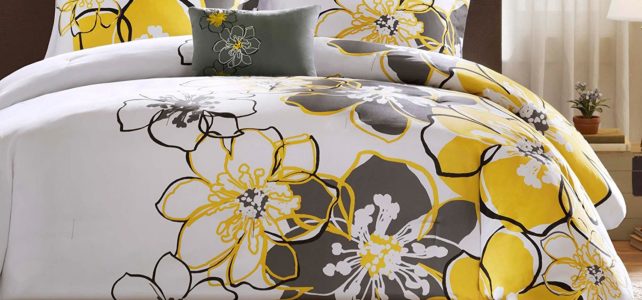 Mi Zone - Allison Comforter Set - Yellow Floral Bedding - Full Queen - Floral Pattern - Includes 1 Comforter, 1 Decorative Pillow, 2 Shams