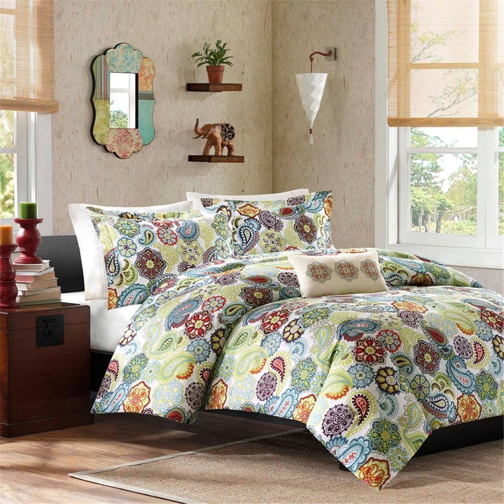 Mi-Zone Tamil Comforter Mini Set, King, Bohemian Style Bedding, Multi