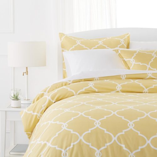 Pinzon Bedding 300-Thread-Count 100% Cotton Cool Percale Duvet Cover Set, Twin, Straw
