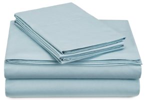 Pinzon 300-Thread-Count Percale Sheet Set - King, Spa Blue 2 at Lux Comfy Bedding