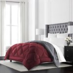 Burgundy Comforter Sets - Beckham Hotel Collection Goose Down Alternative Reversible Comforter - All Season - Premium Quality Luxury Hypoallergenic Comforter - King-Cal King - Burgundy-Grey