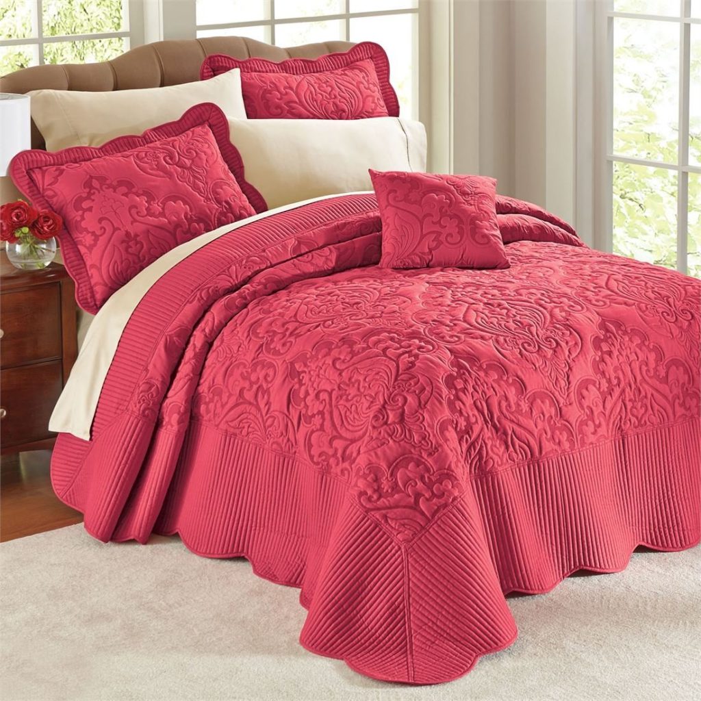 Burgundy Bedspreads - Brylanehome Amelia Bedspread (Dark Strawberry,King)