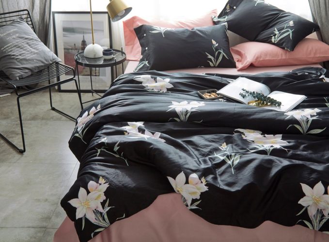 Jieshiling Cotton Wrinkle Count Egyptian Quality Duvet Cover Set, King-Queen,TWO Colors (queen, Dawn)