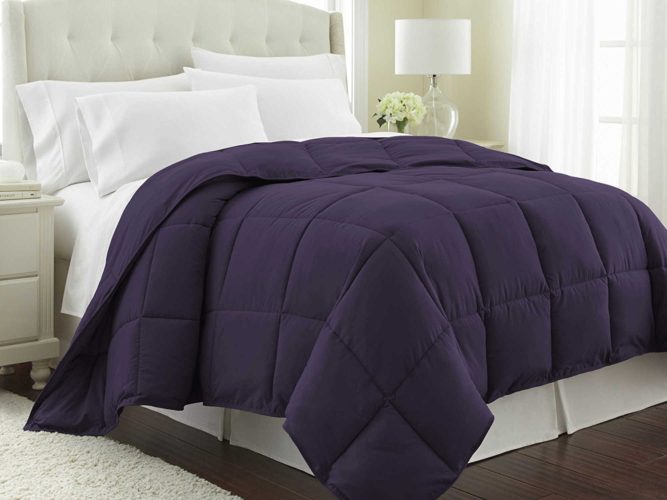 Purple Comforter Sets - Southshore Fine Linens - Vilano Springs - Down Alternate Weight Comforter - Eggplant Purple - KING - CALIFORNIA KING