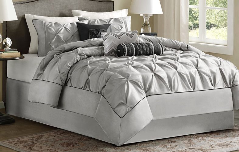 Madison Park Laurel Comforter Set, Queen, Grey