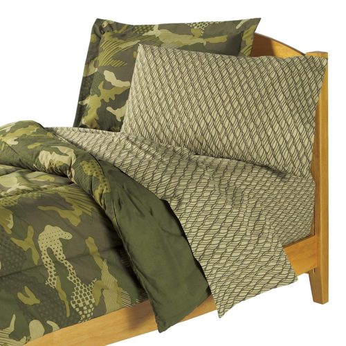 Dream Factory Geo Camo Army Boys Comforter Set, Green, Twin