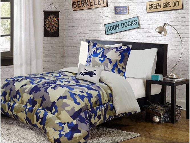 MILITARY ARMY CAMOUFLAGE TEENS BOYS COMFORTER SET 3 PCS TWIN SIZE