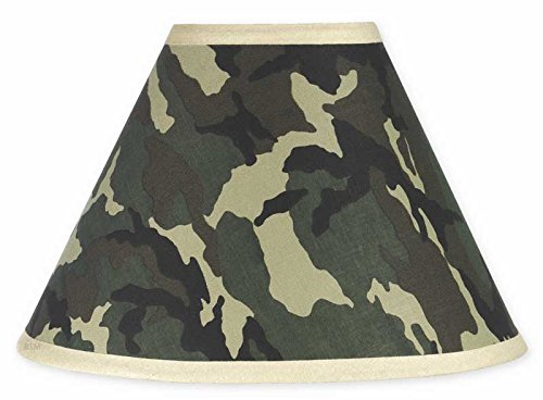 Sweet Jojo Designs Lamp Shade, Green Camo Army Military Camouflage