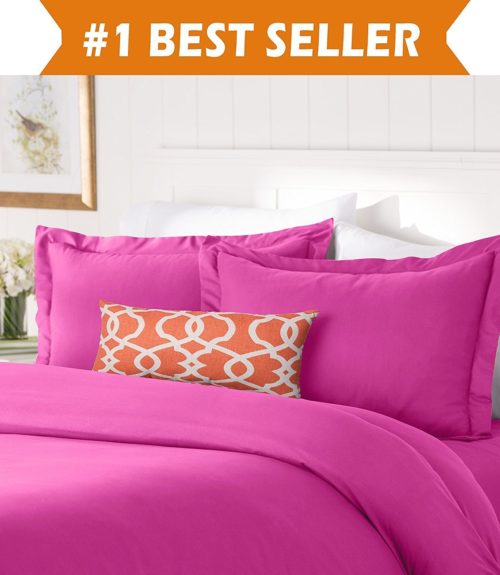 twin xl bedding sets for dorms - Elegant Comfort #1 Best Bedding Duvet Cover Set! 1500 Thread Count Egyptian Quality Luxurious Silky-Soft WRINKLE FREE 2-Piece Duvet Cover Set, Twin-Twin XL, Hot Pink
