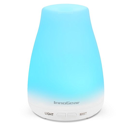 InnoGear Upgraded 150ml Aromatherapy Essential Oil Diffuser Portable Ultrasonic Diffusers Cool Mist Humidifier with 7 Colors LED Lights and Waterless Auto Shut-off for Home