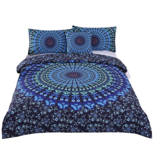best college dorm bedding - Sleepwish 4 Pcs Bohemian Moonlight Bedding Set Bohemia Blue Nice Gift Plain Twill Home Textiles Duvet Cover Set Twin XL Size
