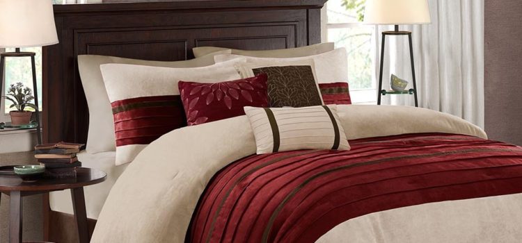 Red and Beige Cream Bedding