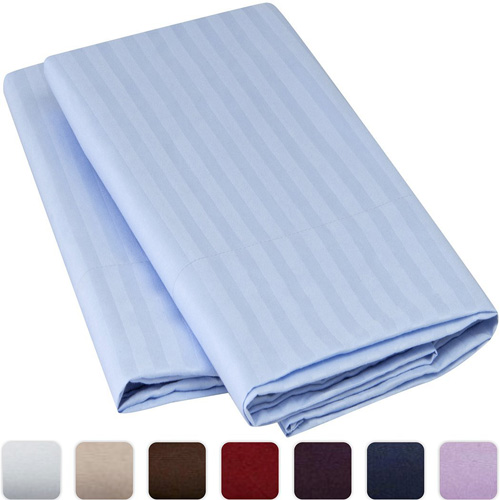 Mellanni Striped Luxury Pillowcase Set - HIGHEST QUALITY Brushed Microfiber 1800 Bedding - Wrinkle, Fade, Stain Resistant - Hypoallergenic (Set of 2 King Size, Light Blue) at lux comfy bedding