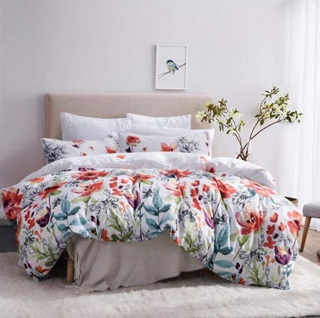 Leadtimes Duvet Cover Queen/Full Duvet Cover Set Floral Boho Hotel Bedding Sets Comforter Cover with Soft Lightweight Microfiber 1 Duvet Cover and 2 Pillow Shams (Queen, Style2)