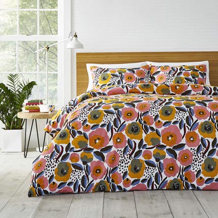 Pink and Green Bedding Sets Marimekko Rosarium Duvet Cover Set, Queen, Pink