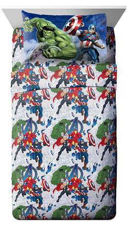 Marvel Avengers Bedding Set for Kids -Marvel Avengers Blue Circle Twin Sheet Set- 3 Piece Set Super Soft and Cozy Kid’s Bedding Features Captain America, Hulk, Iron Man, and Thor- Fade Resistant Microfiber Sheets (Official Marvel Product) at Lux Comfy Bedding