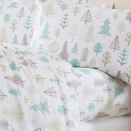 Home Fashion Designs Stratton Collection Extra Soft Printed 100% Turkish Cotton Flannel Sheet Set. Warm, Cozy, Lightweight, Luxury Winter Bed Sheets. (Full, Winter Forest)