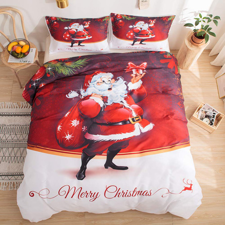 Christmas Bedding Gift Ideas 2019 - Merryword Christmas Bedding Santa Claus Duvet Cover Set Santa Claus Printed Design Kids Bedding Sets Queen 1 Duvet Cover 2 Pillowcases (Santa Claus, Queen)